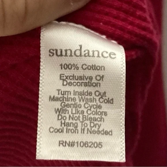 Nwot Sundance Waffle Thermal Top L Embroidery Floral Boho Indie Retro Magenta - Picture 6 of 7